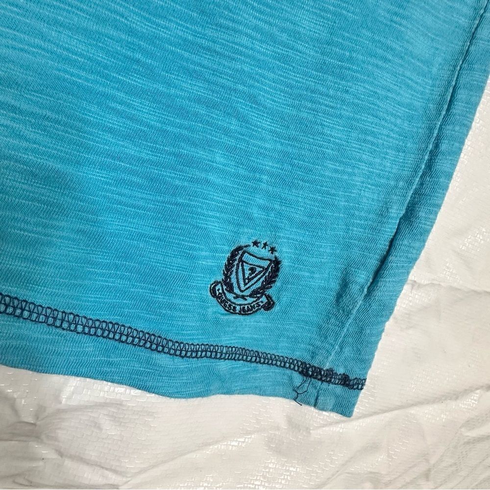 Guess Turquoise burn out Short Sleeve Henley T-shirt Size Large - Picture 8 of 12